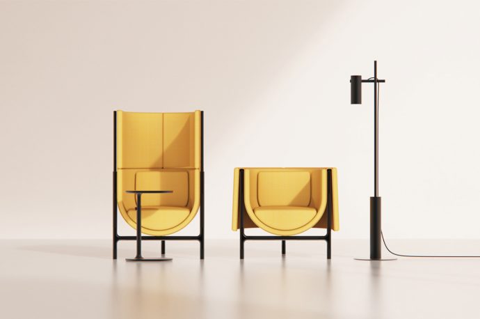 Blur the lines between your home and office with this cocoon like sofa