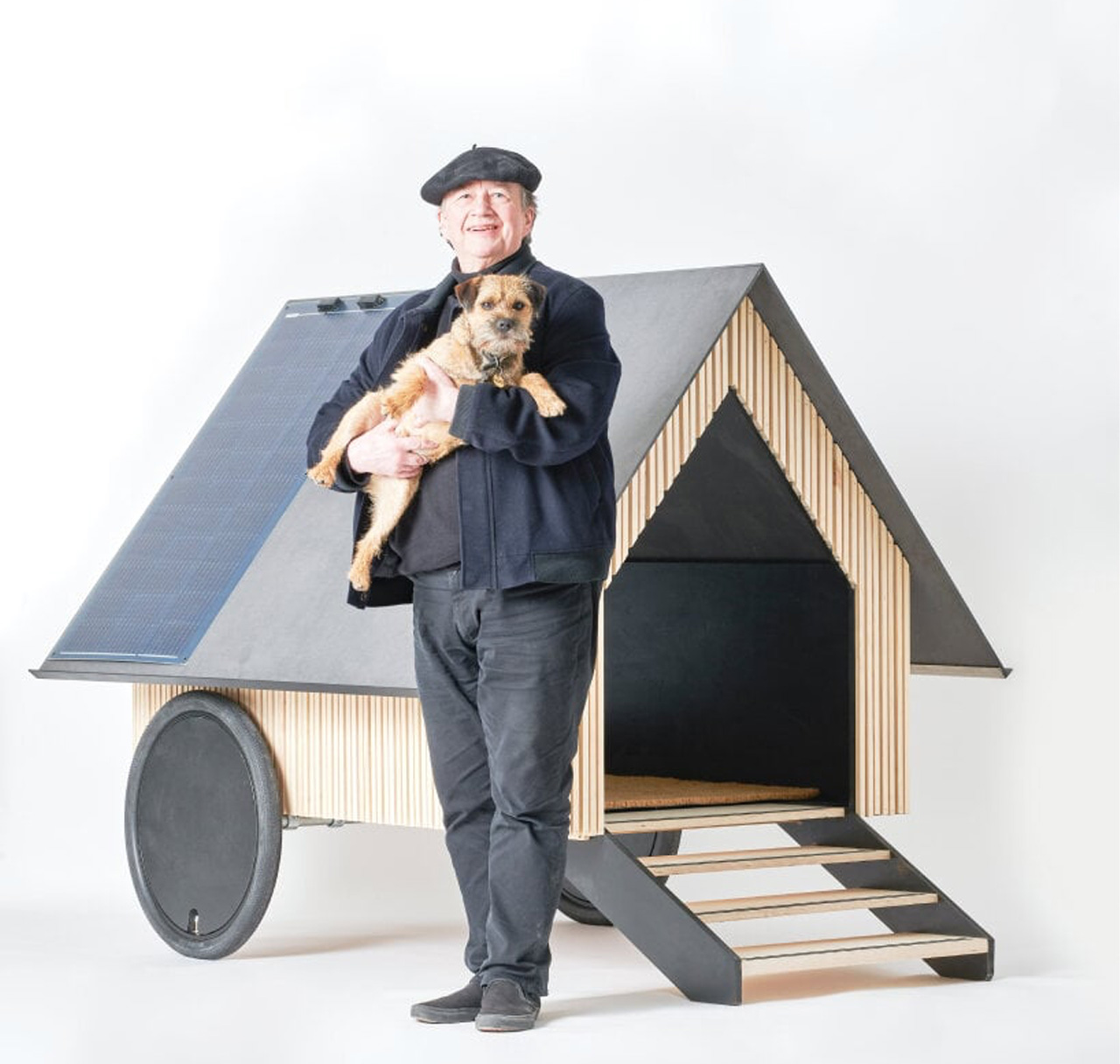 Wooden hut on wheels is the ultimate dog house to help doggos live a nomadic life on the go