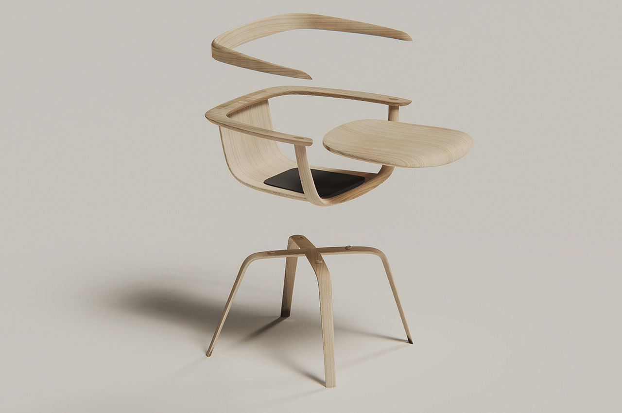 This wooden + minimal chair is the perfect culmination of form + functionality