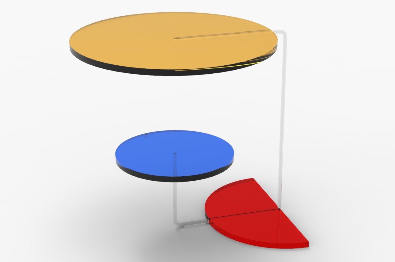 Playful coffee table concept brings Piet Mondrian’s three colors to your home