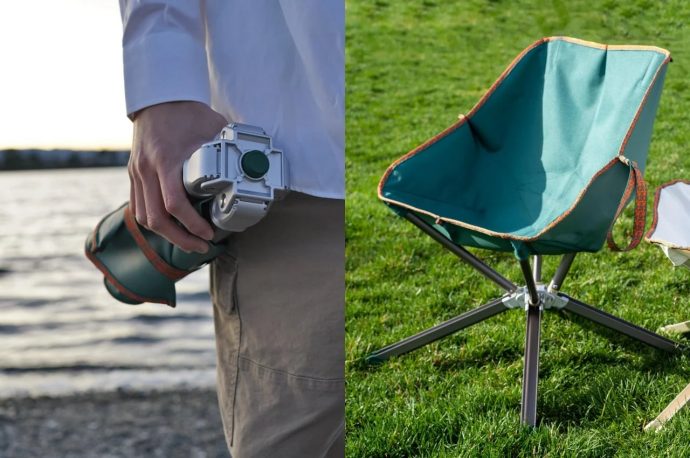 Seat and relax anywhere with this Origami-inspired foldable chair and ottoman