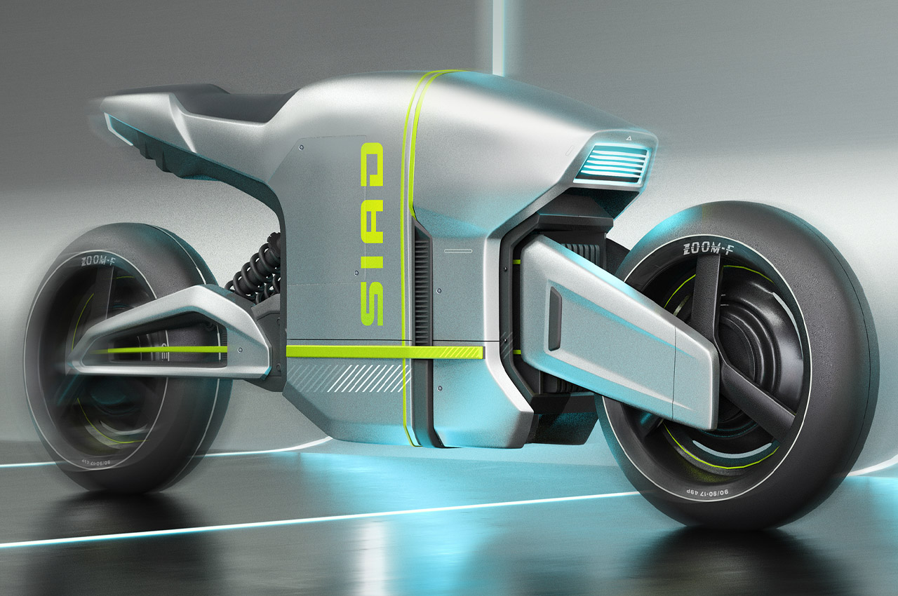 #Cyberpunk worthy electric bike conceptualized in upbeat metallic body frame hues
