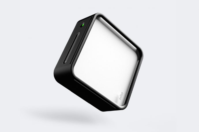 A Braun-inspired portable speaker that charges using anything – from wifi to sunlight