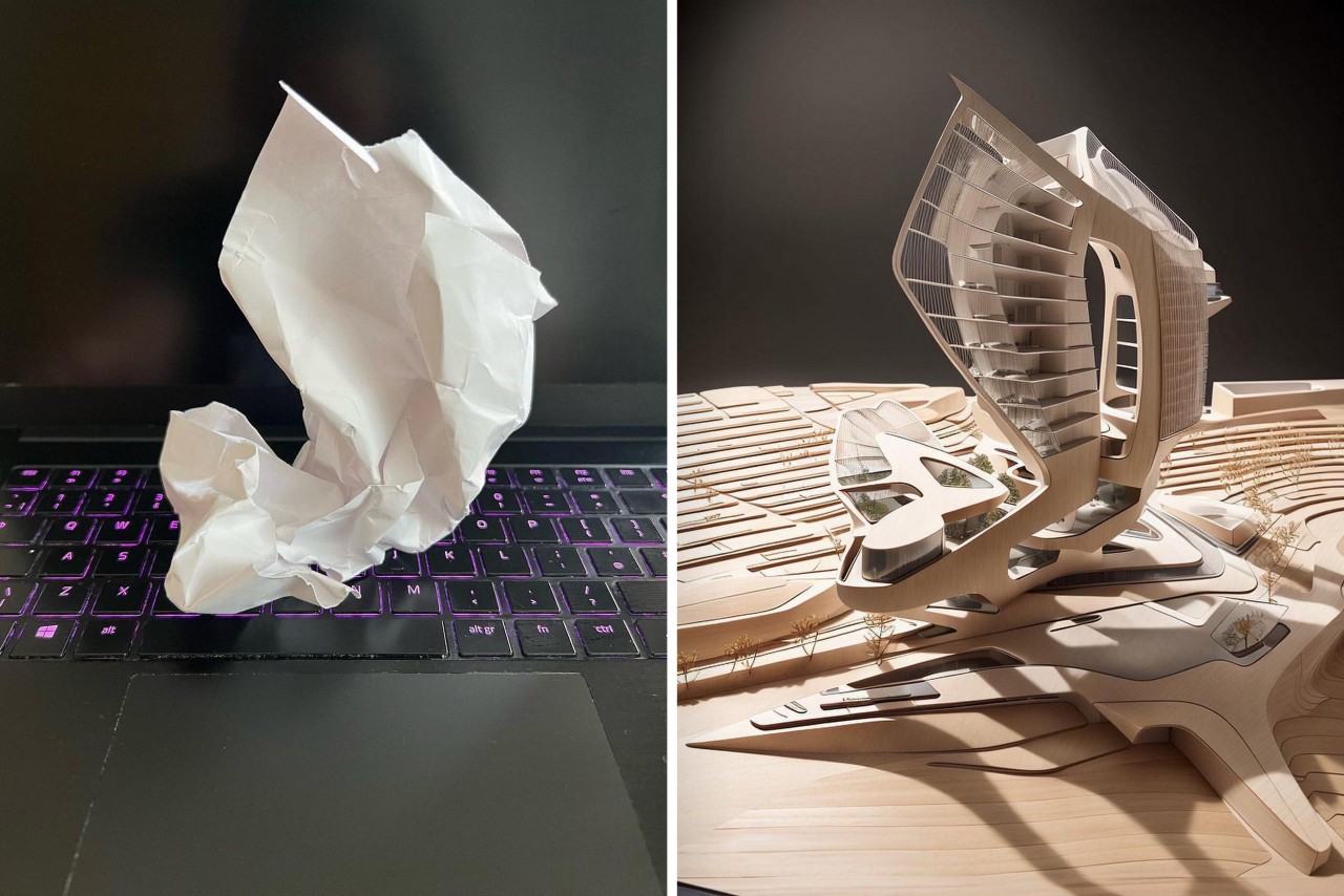 How Artificial Intelligence Created Amazing Architecture from Crumpled Paper – Yanko Design