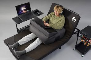 Bauhütte designs ergonomically comfortable laptop cushion stand for lazy gamers
