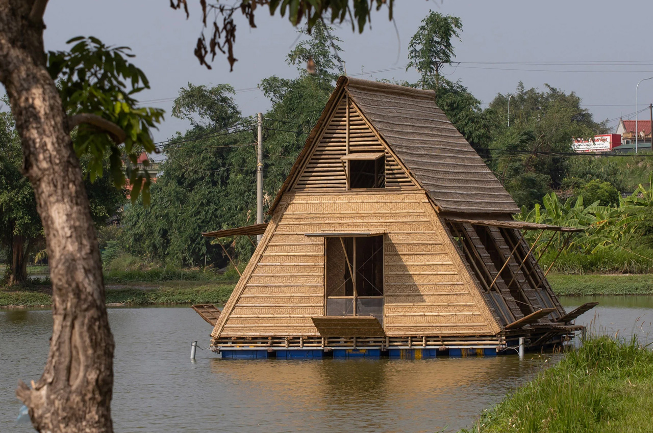 #Floating Bamboo House is designed to withstand rising sea levels in Vietnam