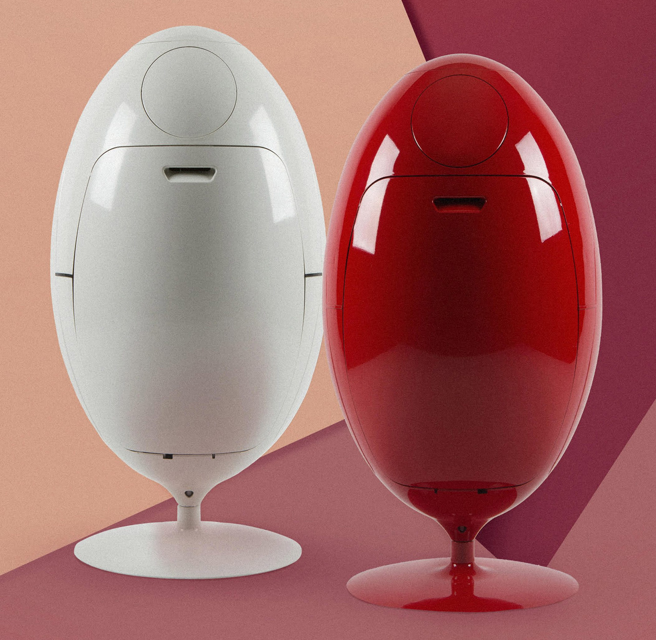 Glossy egg-shaped waste bin with three compartments is the future of waste  disposal - Yanko Design