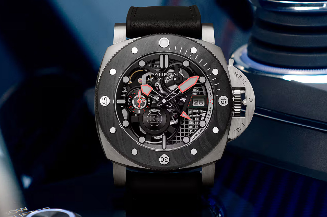#Panerai Submersible S BRABUS Titanio PAM01403 dives in with first skeletonized automatic movement