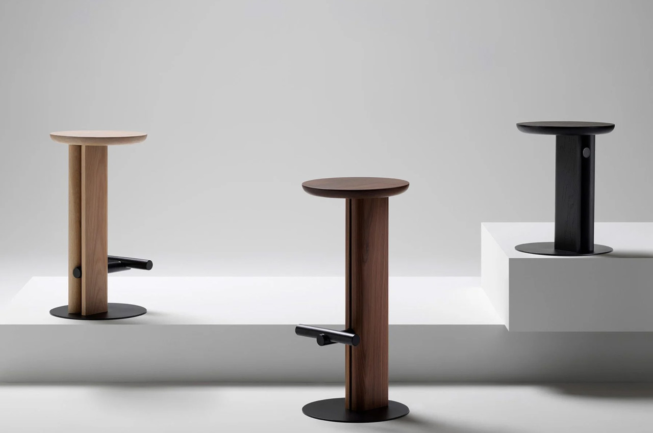 #Minimal wooden stool is inspired by chess pieces