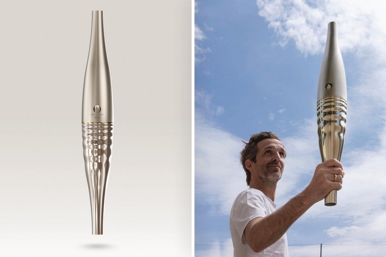 #Paris 2024 Olympics And Paralympics Torch With a Symmetric, Rippled Design Symbolizes Equality