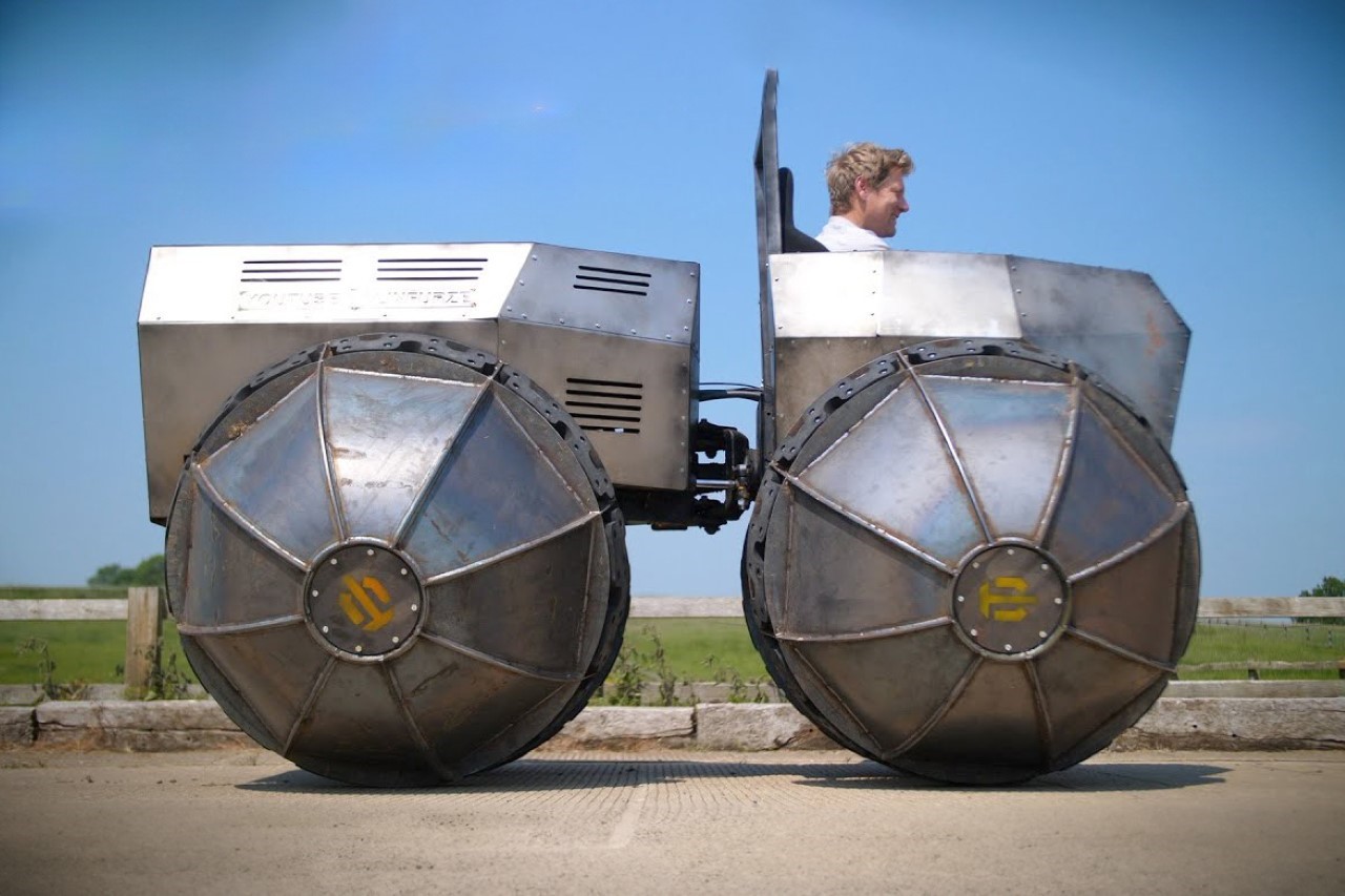 #Cybertruck On Steroids? YouTuber Builds An All-Terrain ‘Rhino Tank’ With Hemispherical Wheels