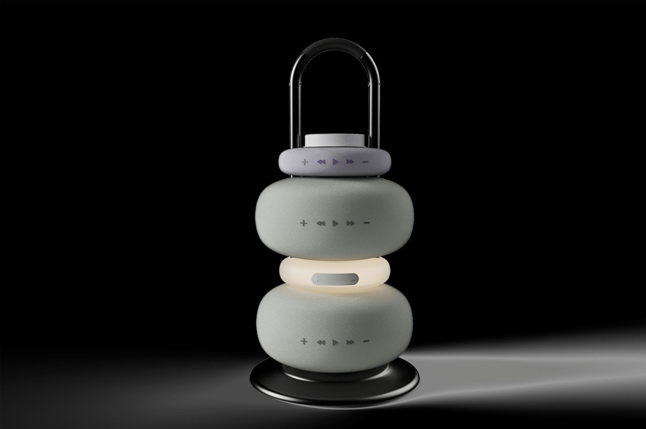 #Elevate your music experience on the go with this five-in-one Bluetooth speaker shaped like a pebble stack