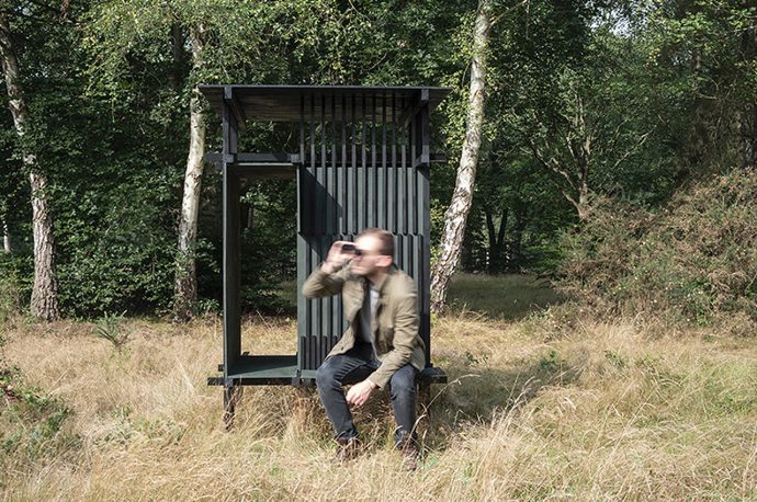 Tiny Minimal Cabin Functions As A Remote Bird Watching Shelter In The British Woodlands