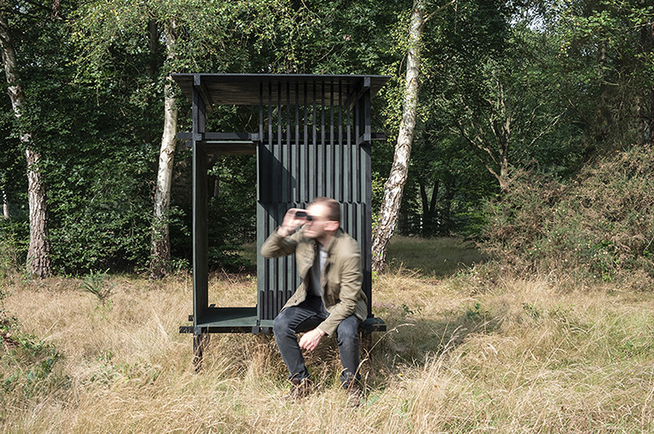 #Tiny Minimal Cabin Functions As A Remote Bird Watching Shelter In The British Woodlands