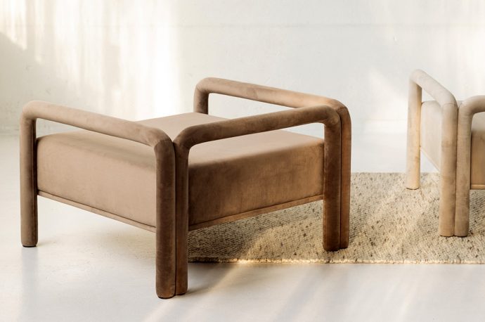 Luxurious Lounge Chair + Pouf Set Will Add An Air Of Quiet Elegance To Your Living Room