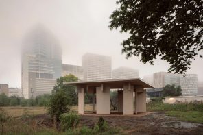Mass-timber pavilion in a university campus is an ideal observation spot for bird-watchers
