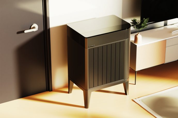 This cabinet is designed to help you organize + sanitize your clothes and accessories