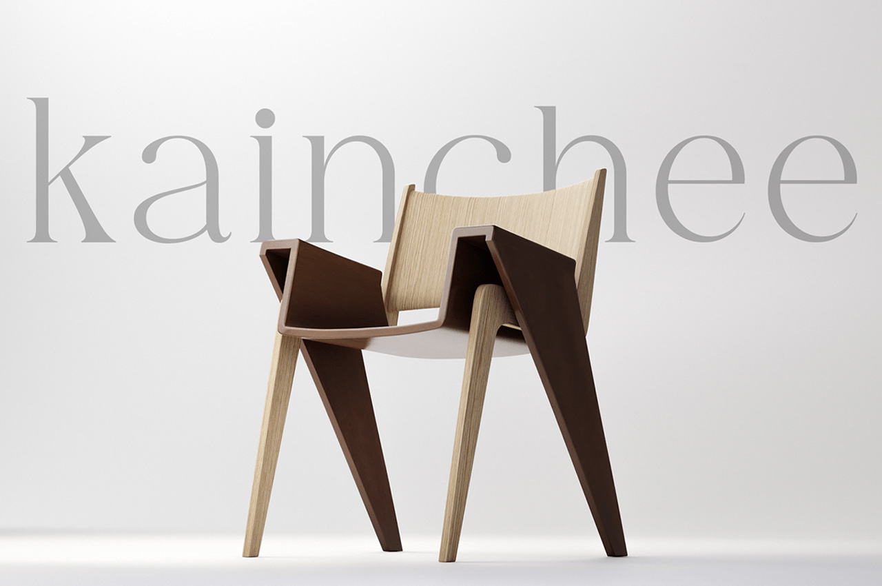 #The Legs Of This Interloping Minimal Wooden Chair Look Like Two Pairs Of Scissors