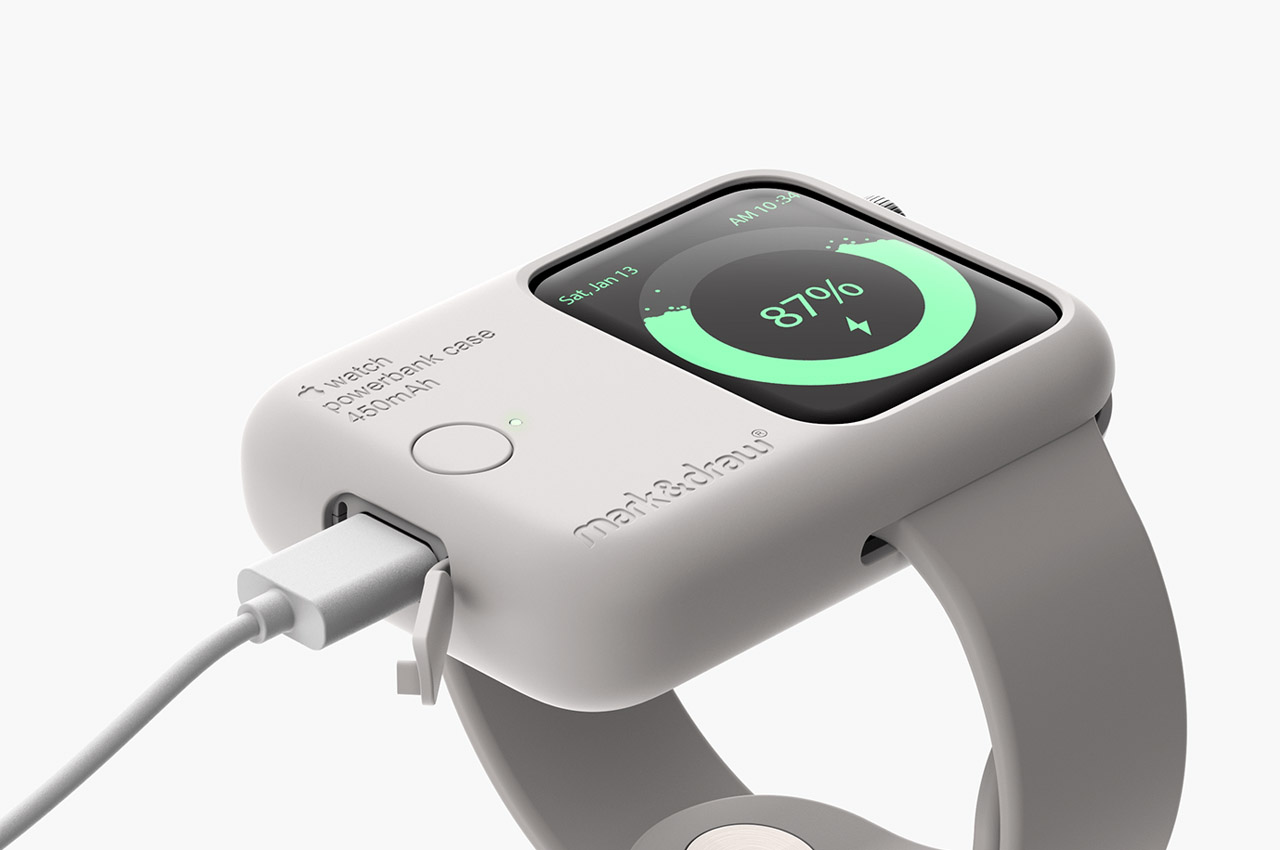 This Apple Watch powerbank charges it right on the wrist to face