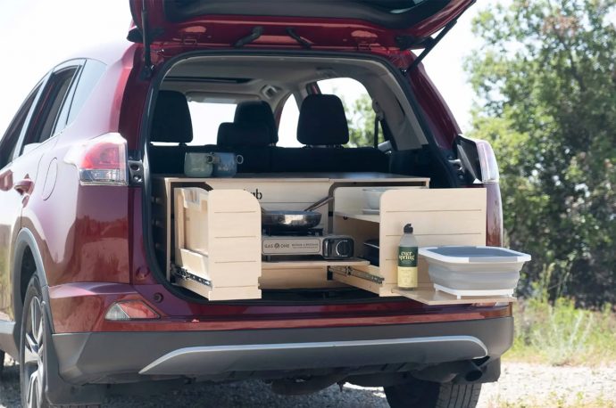 This IKEA-like SUV Kit transforms your vehicle into a tailgating wonder or camper’s paradise