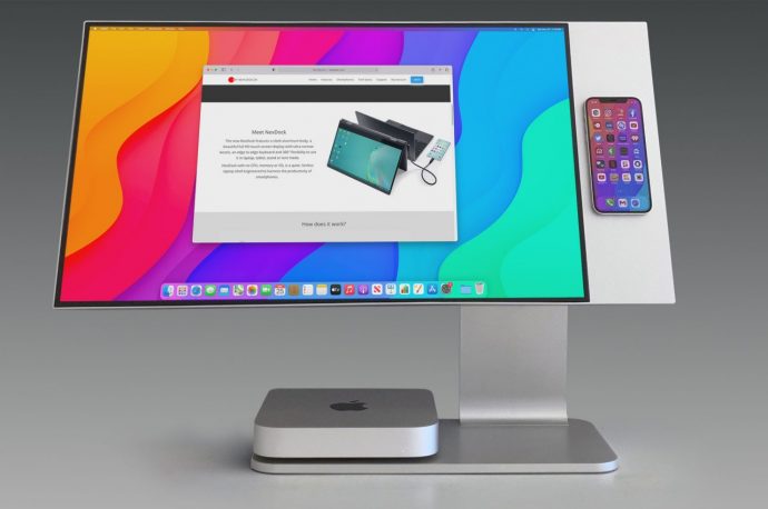 This distinctive, asymmetrical monitor will hold up your phone while charging it