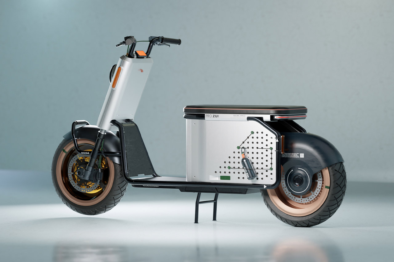 This retro-modern two wheeler adapts to the best of mopeds, e-bikes and of  course scooters - Yanko Design