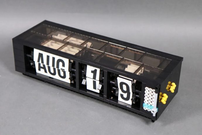 Someone Built a Life Size Mechanical Flip Calendar out of LEGO and it Actually Works!