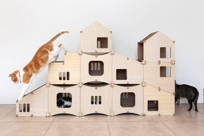 The Perfect Playground: Miniature Cityscape-shaped Furniture Designed for Inquisitive Cats