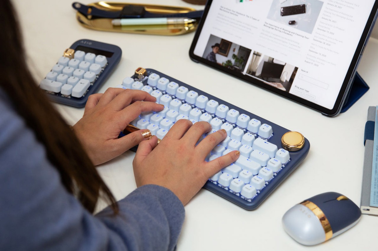 #This keyboard and mouse put a bold and chunky spin on computer accessories