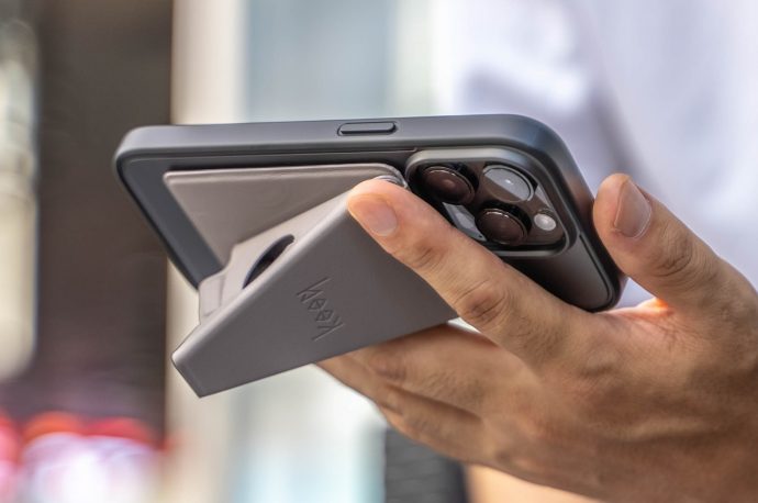 This origami-inspired Apple MagSafe grip stand folds out of your way when you don’t need it