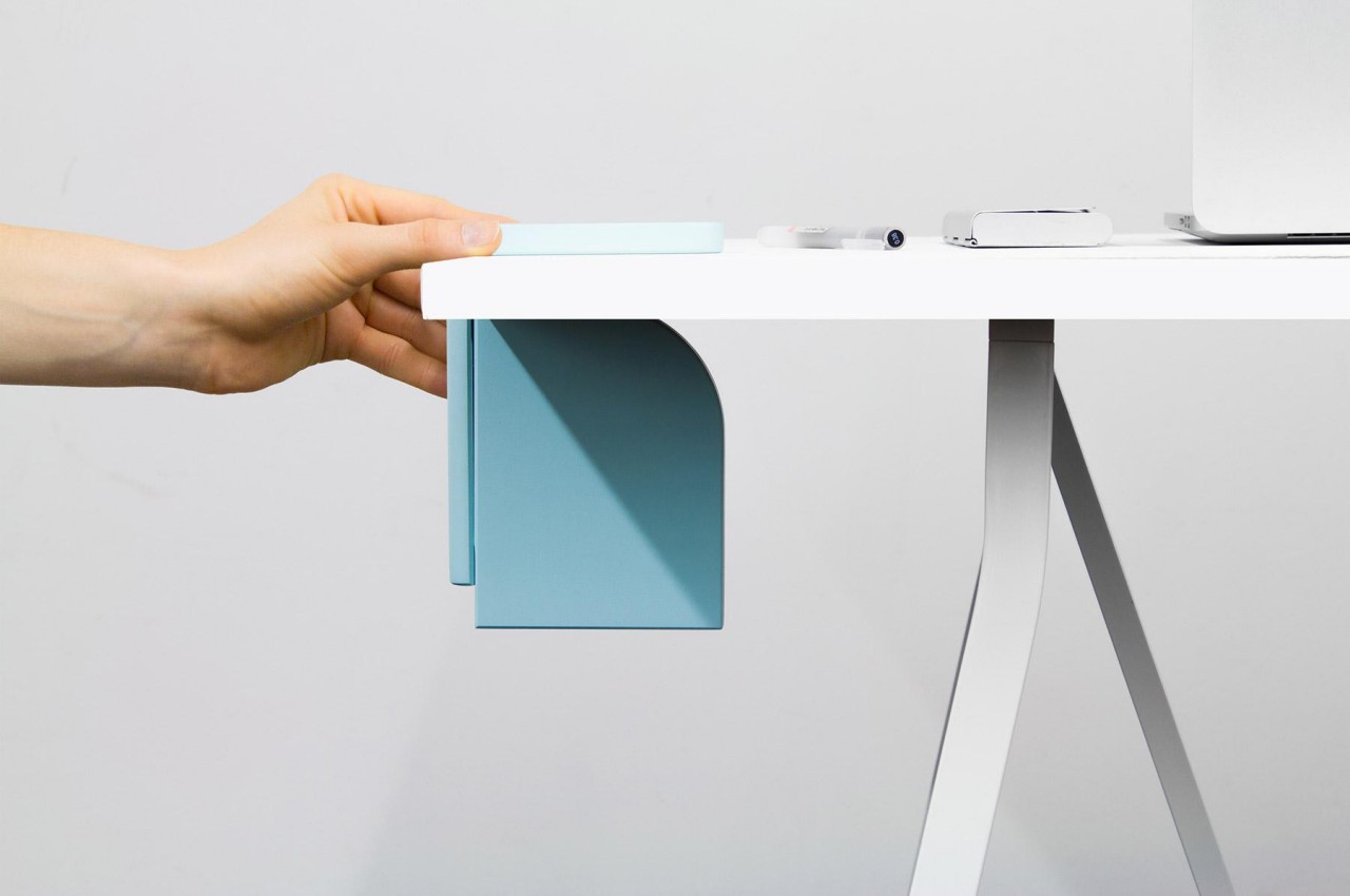 #This portable hard drive concept hides under the table to save desk space