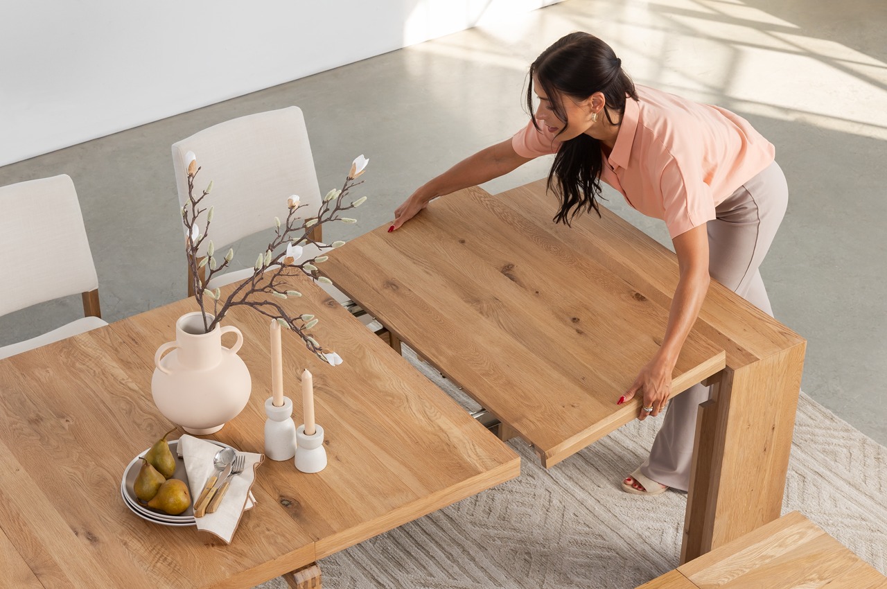 The Ultimate Space-Saver: Table Expands 7X from 2 to 12 Seater in Seconds