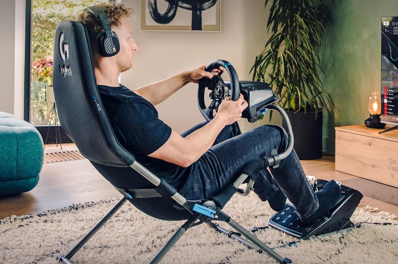 Ultra-portable Playseat Challenge X – Logitech G Edition sim racing chair folds away when not in use