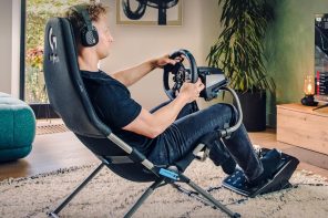 Ultra-portable Playseat Challenge X – Logitech G Edition sim racing chair folds away when not in use