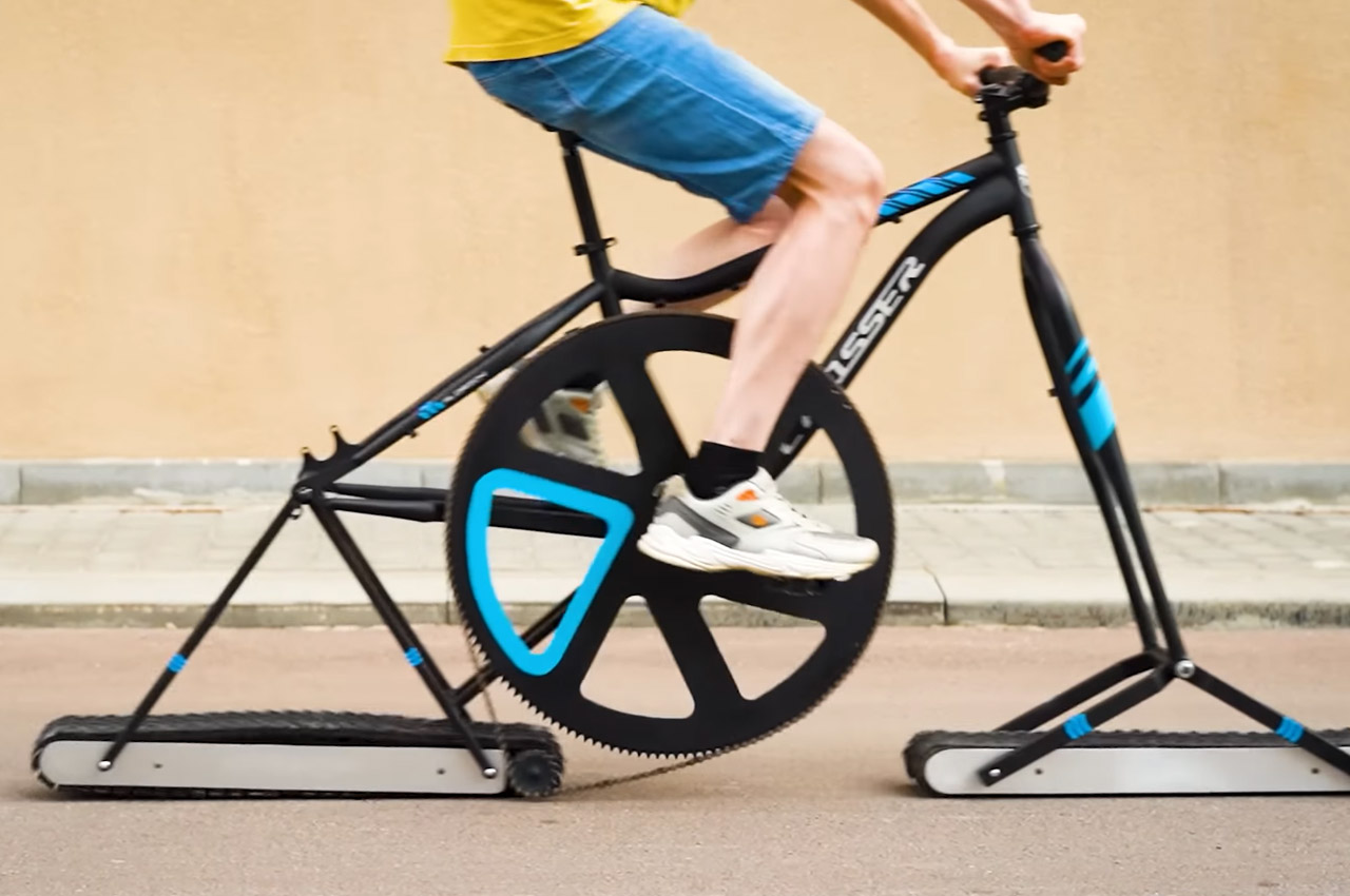 #After triangle and square wheels, The Q replaces bicycle wheels with treads while keeping it slightly safer