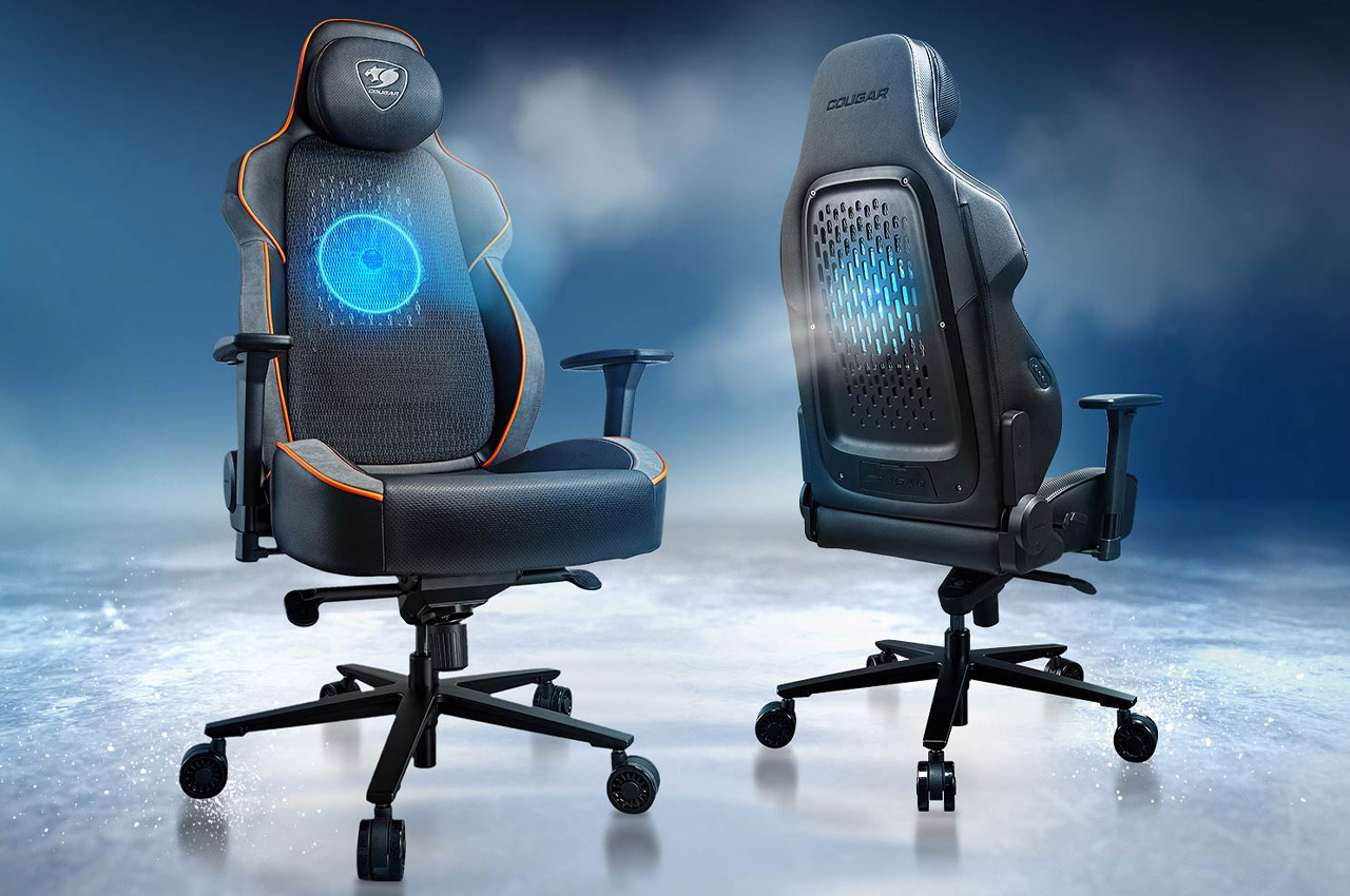 #Cougar NxSys AERO Gaming Chair is equipped with RGB fan so you can game without breaking a sweat