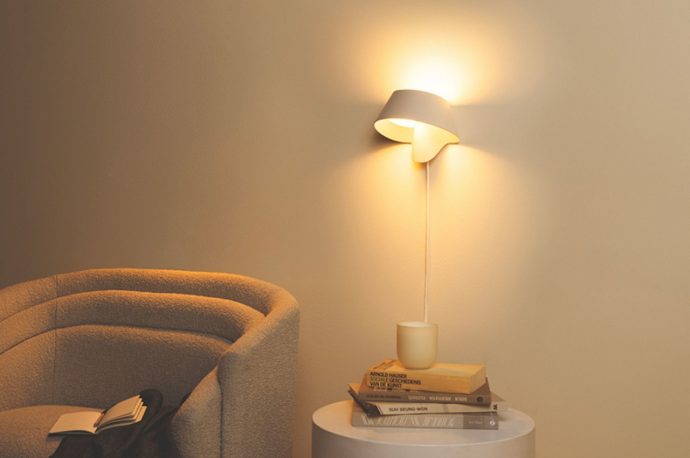 Desk and wall lamp brings mood lighting and productivity in one