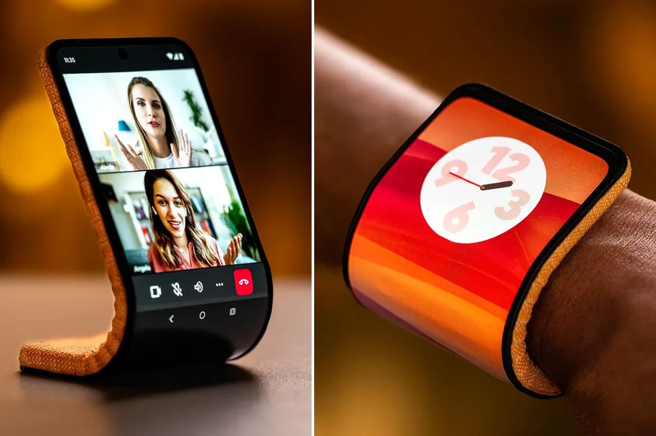Motorola’s Adaptive Display Concept is a bendable smartphone that can be worn as a smartwatch