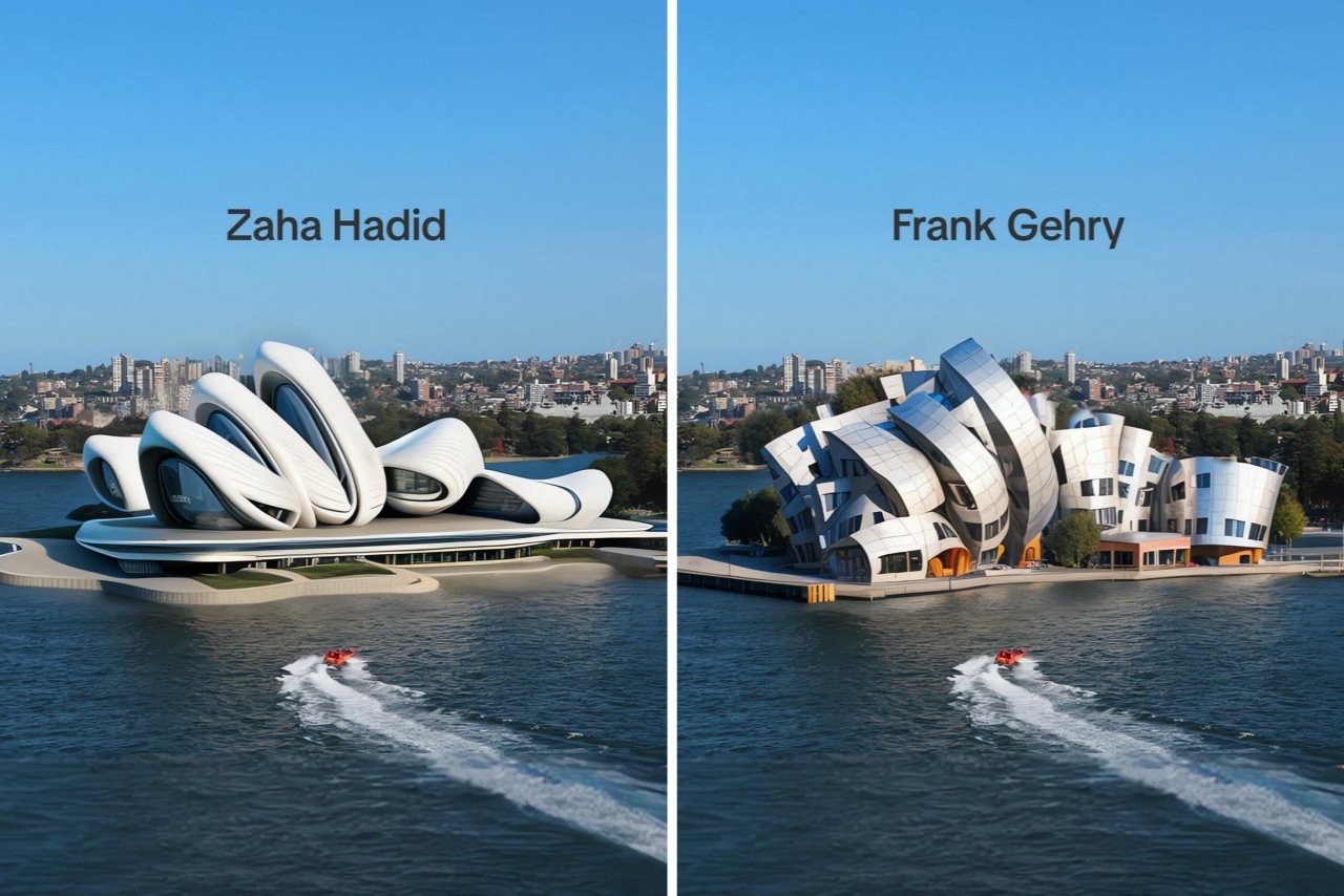 #Sydney Opera House gets Redesigned by 10 Iconic Architects using AI for its 50th Anniversary