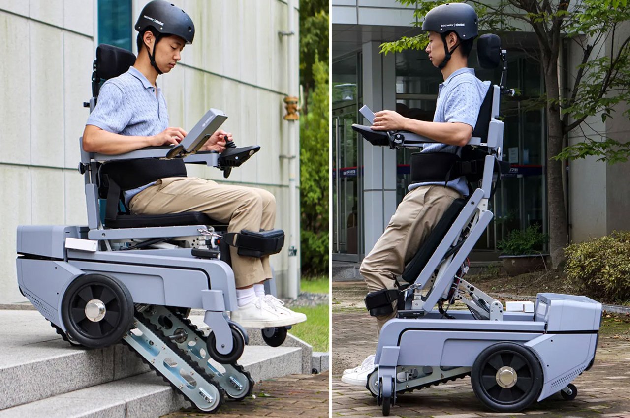 #This Korean institute’s robotic wheelchair can let the user stand up and climb stairs at will
