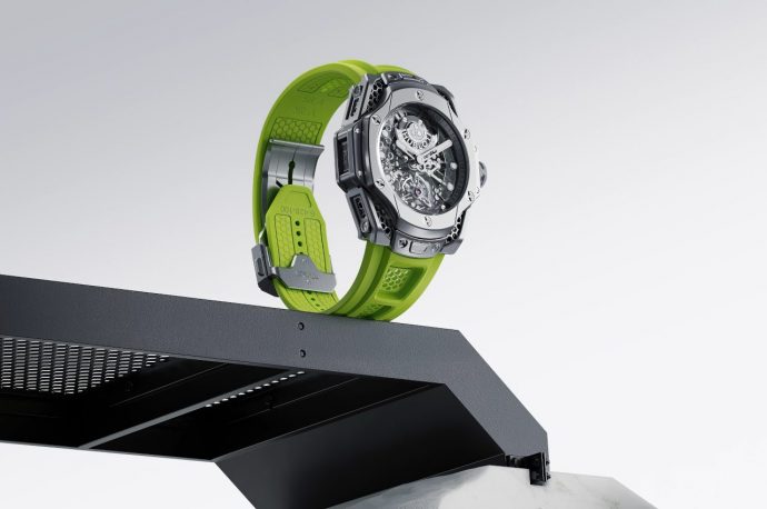 This limited edition $127,000 Hublot tourbillon watch is a micro-blasted titanium treasure