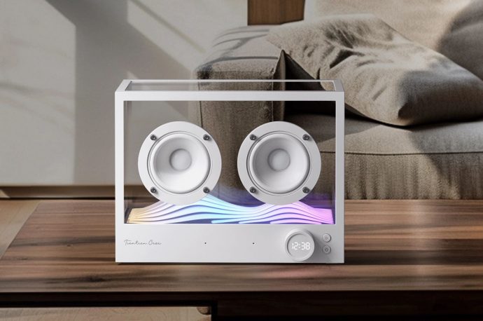 This transparent smart speaker with AI has lights that dance to tune with your music and in solitude