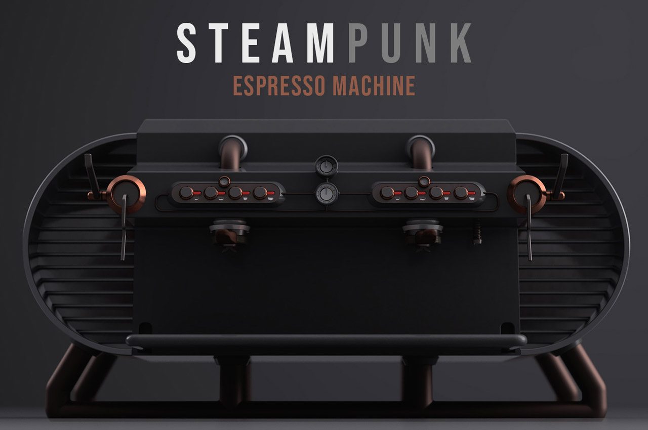 #With Steampunk Espresso Machine coffee lover will savor the rich flavors and embark on visual journey through time