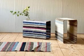 Recycled Swedish rugs get transformed into furniture that honors the textile’s legacy