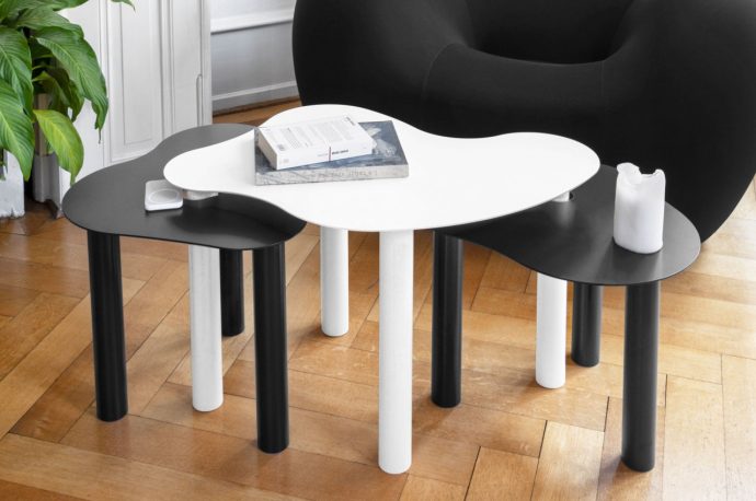 Quirky shapes make this modular table set a fun yet functional addition to your space