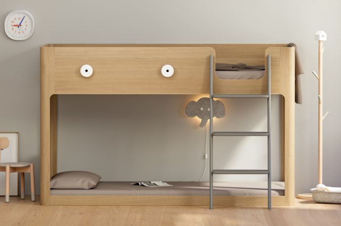 This reversible mid-high bed concept can grow with your child