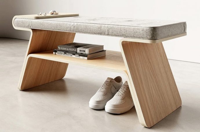 This Minimal & Multifunctional Furniture Piece Serves As A Bench & A Shoe Rack