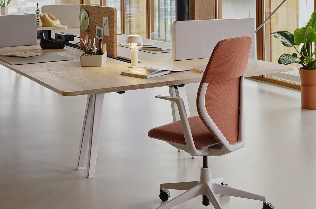 The Vitra ACX Is The Sustainable + Sleek Office Chair Of The Future With Essentially No Physical Controls