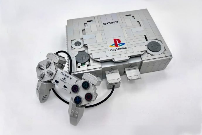 Incredibly Detailed LEGO PlayStation One comes with Controllers, a CD, and even Memory Cards