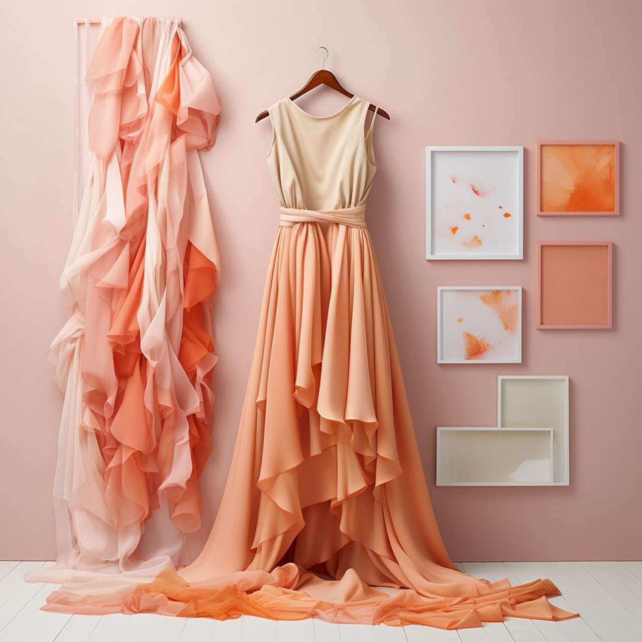 peach fuzz color dress